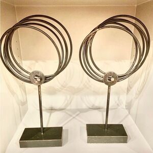 Modern antique bronze and black Metal Sculptures for Book Case or Table